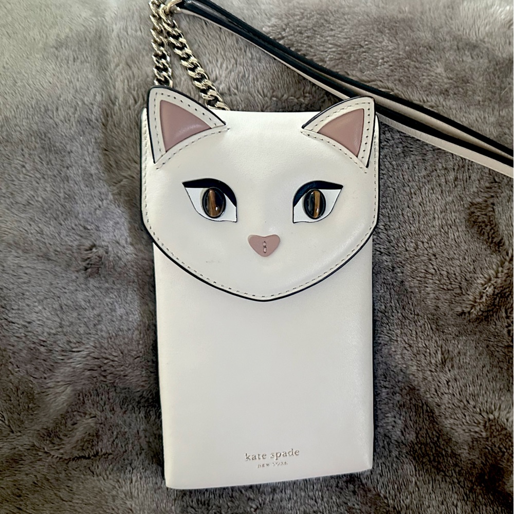 Never Used White Kate Spade Cat Crossbody